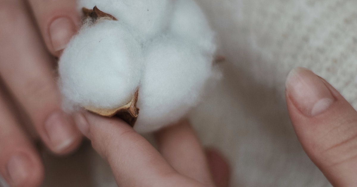 Cotton pad soaked in acetone for removing gel nail polish at home